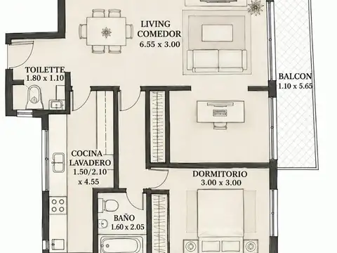 Departamento en Venta en Colegiales, USD 245.000