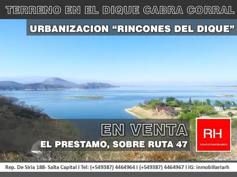 TERRENO - DIQUE CABRA CORRAL- VENTA