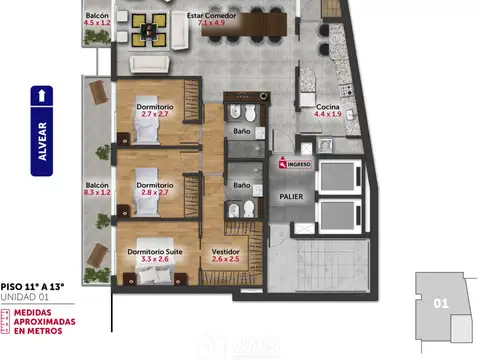 Departamento en Venta de 3 ambientes