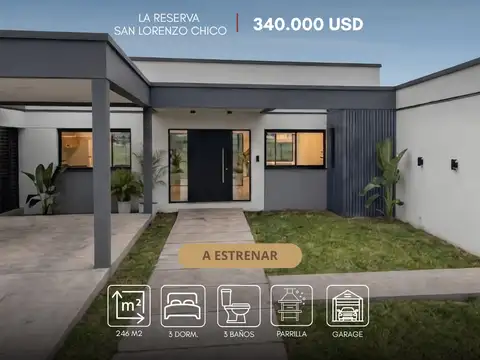 Casa en venta A ESTRENAR en La Reserva, San Lorenzo Chico