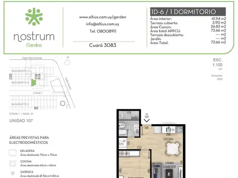 VENTA 1 DORMITORIO NOSTRUM GARDEN PRADO