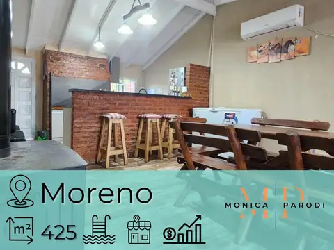 CASA EN VENTA EN MORENO CON DEPARTAMENTO Y LOCAL SOBRE AMPLIO LOTE