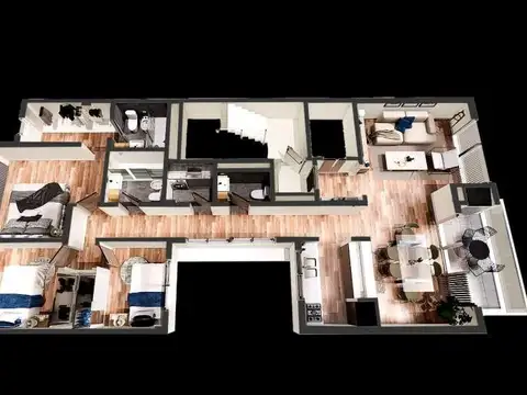 Departamento 4 ambientes con 2 baños