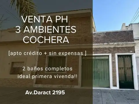 VENTA PH 3 AMB CON COCHERA Y TERRAZA APTO CREDITO