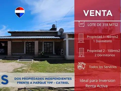VENTA 2 CASAS CALLE JAMAICA 267 CATRIEL RIO NEGRO