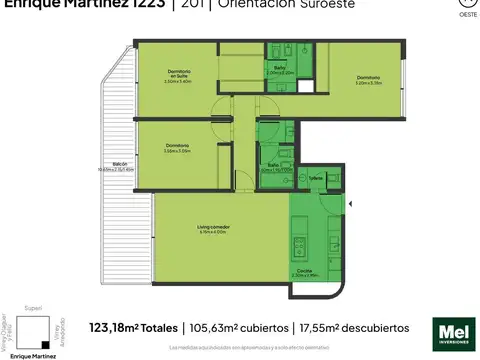 General Enrique Martínez 1200, Piso 2°