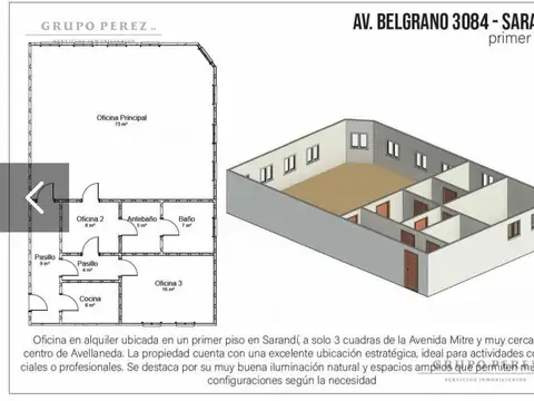 Oficina en Alquiler en Sarandí, $ 1.100.000
