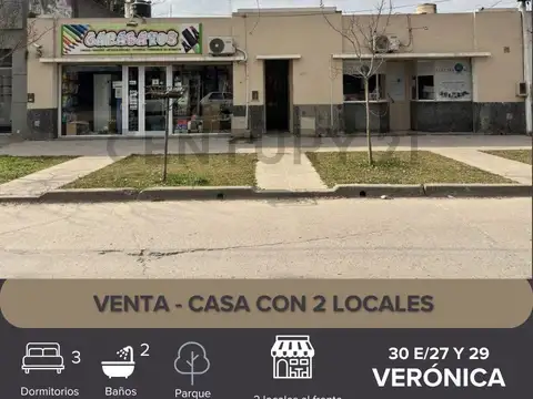 Casa en venta con dos locales en Verónica