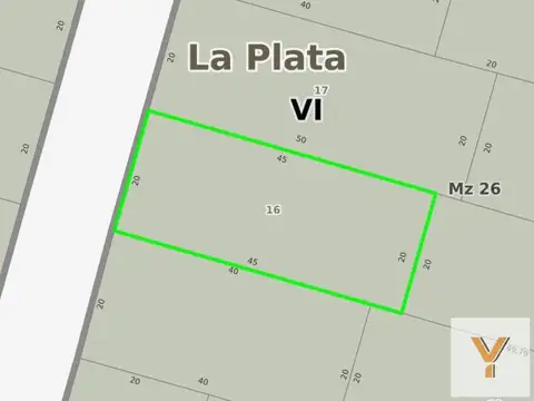 Terreno en Venta 20  mts Frente
