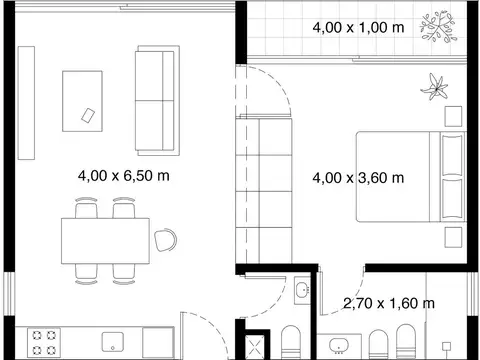 Departamento en Venta de 2 ambientes