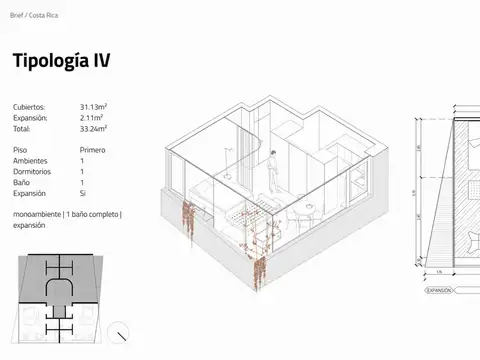 Venta monoambiente 33 m²  Palermo Soho con balcón.