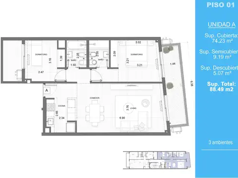 Departamento en Venta de 2 dormitorios