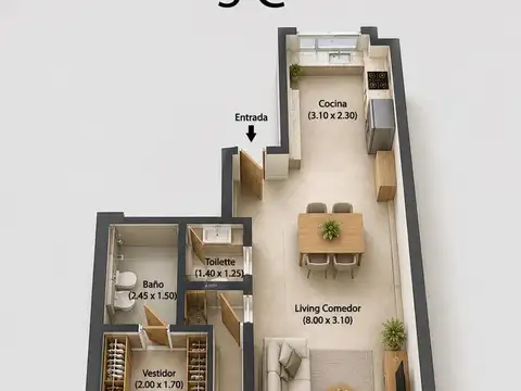 Departamento en Venta en Villa Saenz Peña, USD 90.000