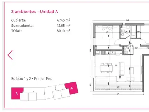 Departamento en Alquiler de 3 ambientes