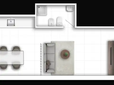 Departamento 2 ambientes con 1 baño