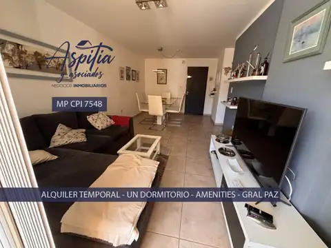 ALQUILER TEMPORARIO Departamento 1 dormitorio con balcón con parrilla - amenities Barrio General Paz, Córdoba