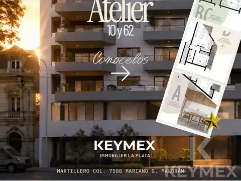 Venta de Monoambiente en Edificio Atelier (Premium) - 10 y 62