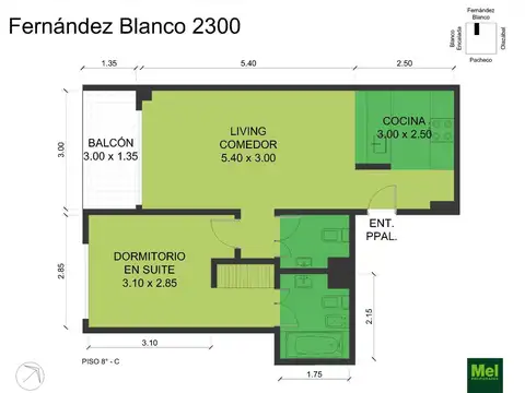 Departamento en Venta de 1 dormitorio