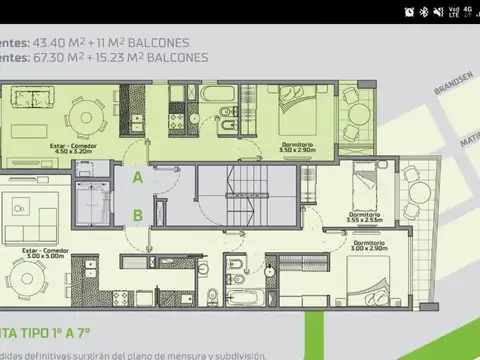 Departamento 3 ambientes con 2 baños