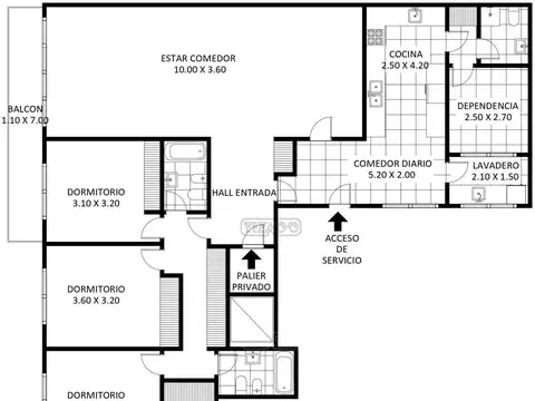 Departamento en Venta de 3 dormitorios