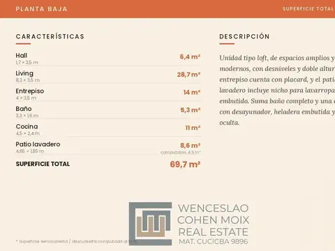 Depto Tipo Casa en Venta de Monoambiente