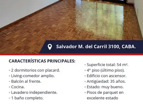 SEMIPISO 3 AMBIENTES AL FRENTE CON BALCON