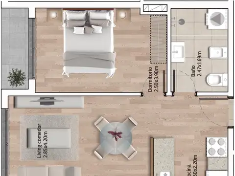 Departamento en Venta de 1 dormitorio