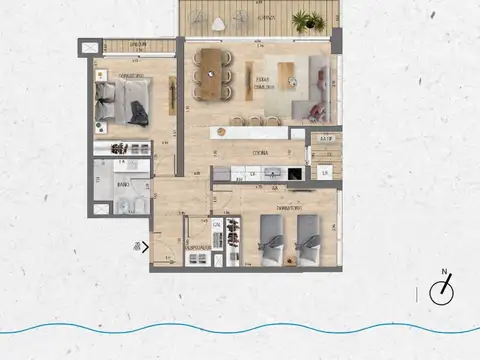 VENTA Apartamento 2 dormitorios Lago Calcagno