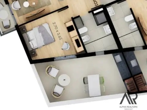 Departamento en Venta de 1 dormitorio