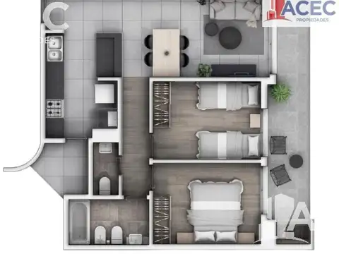 Departamento en Venta de 3 ambientes