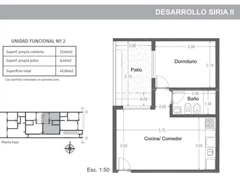 Departamento 3 ambientes con 1 baño
