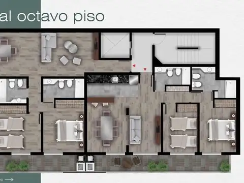 Departamento 3 ambientes con 2 baños