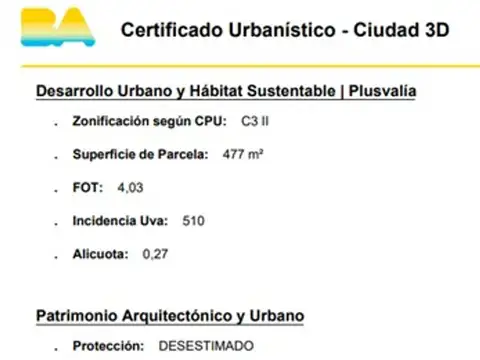 Terreno en Venta de 477,0 m2