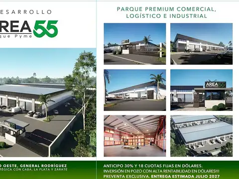 Galpón Comercial e Industrial 480 m² - Área 55 Parque Pyme - General Rodriguez