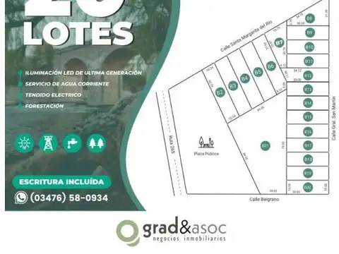 Terreno en Venta 75  mts Fondo