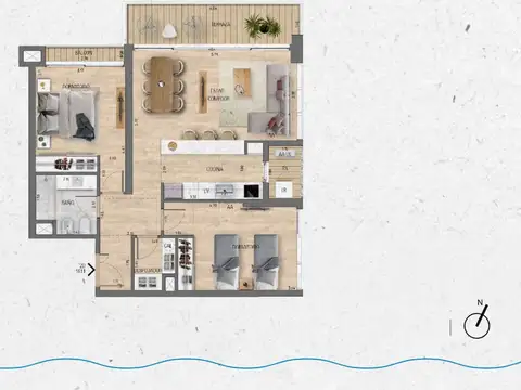 VENTA Apartamento 2 dormitorios Lago Calcagno