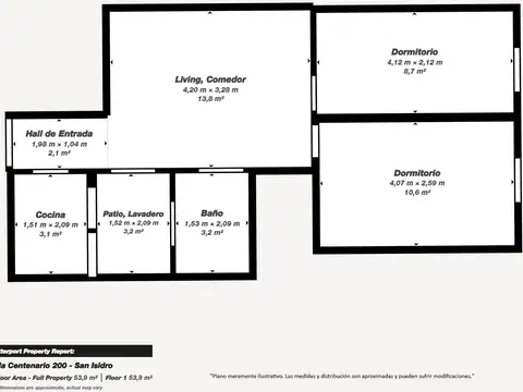 Departamento 3 ambientes con 1 baño