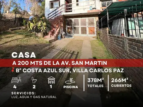 Venta Casa De 4 Dormitorios Con Pileta En Costa Azul Sur - Villa Carlos Paz