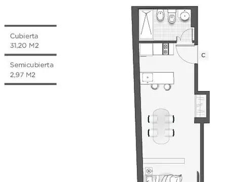Av. San Martín 4820 8° C Villa del Parque - Monoambiente en construcción