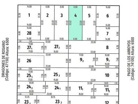 Terreno en Venta en Rosario, USD 28.000