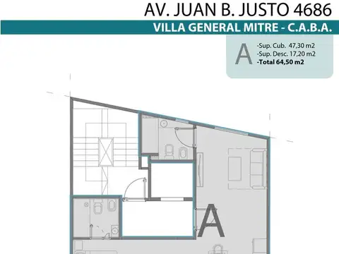 Departamento en Venta de 2 ambientes