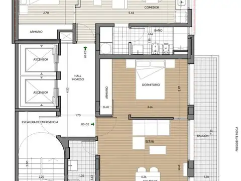 Departamento Monoambiente con 1 baño