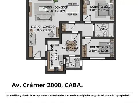 Departamento en Venta de 3 ambientes