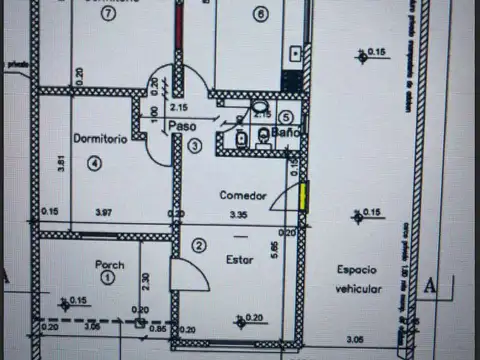 Casa 3 ambientes con 1 baño