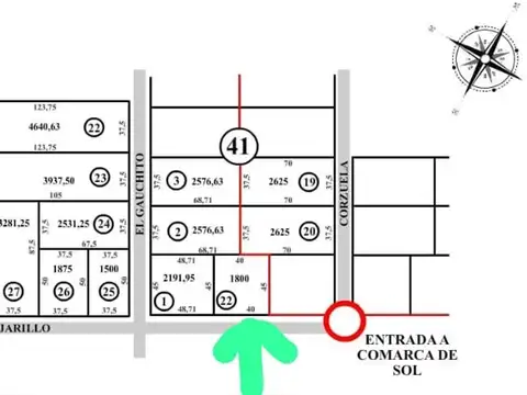 Lote en venta 1800 mt2. en Exaltación de la Cruz