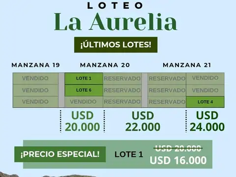 Terreno en Venta en Centro, USD 16.000