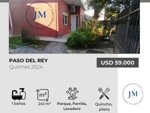 VENTA CASA 3 AMBIENTES   PASO DEL REY