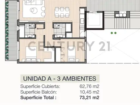 Venta 3 Departamento ambientes Emprendimiento