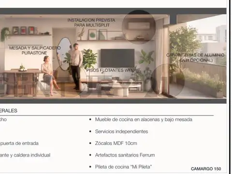 Departamento 3 ambientes con 2 baños