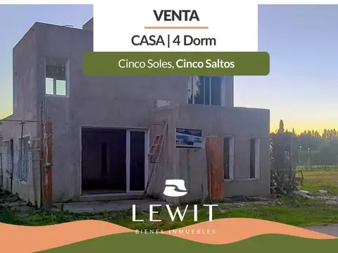 VENTA CASA  4 DORMITORIOS CON PILETA EN CINCO SALTOS B° CINCO SOLES